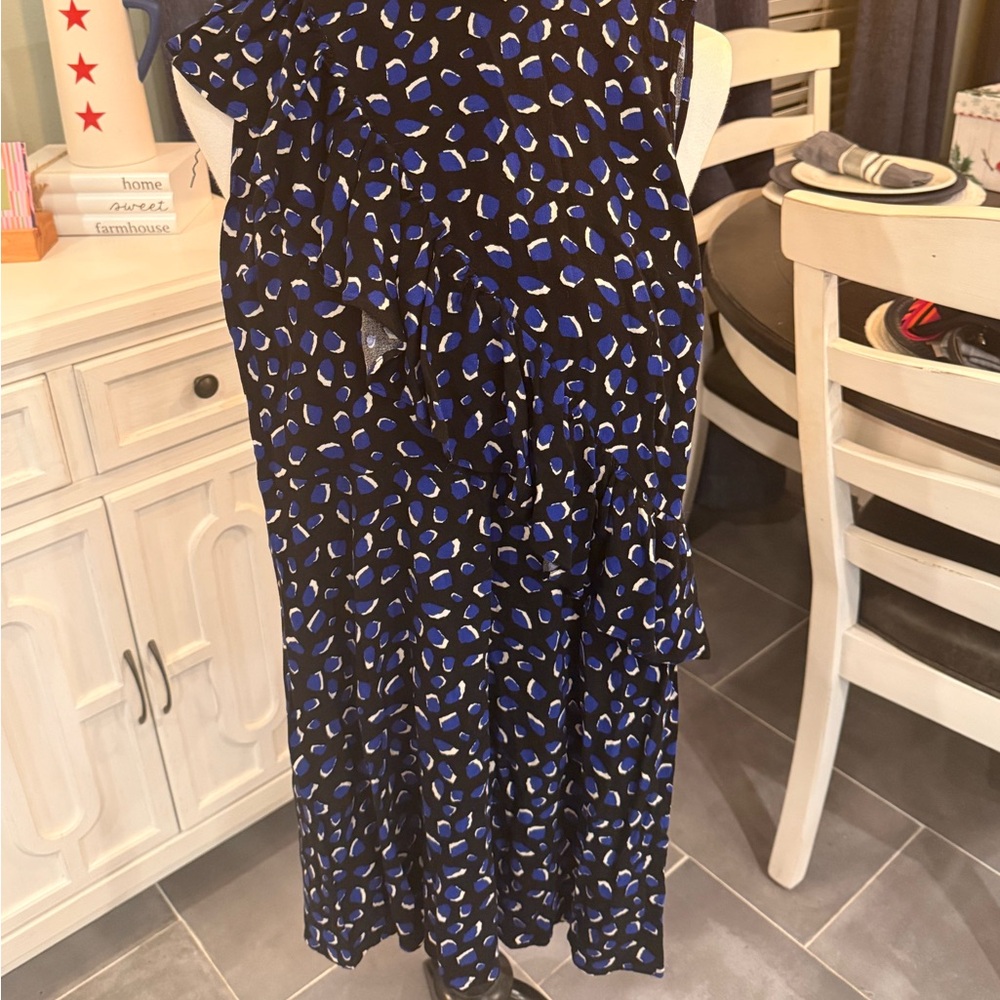 Blue and Black Patterned Dress